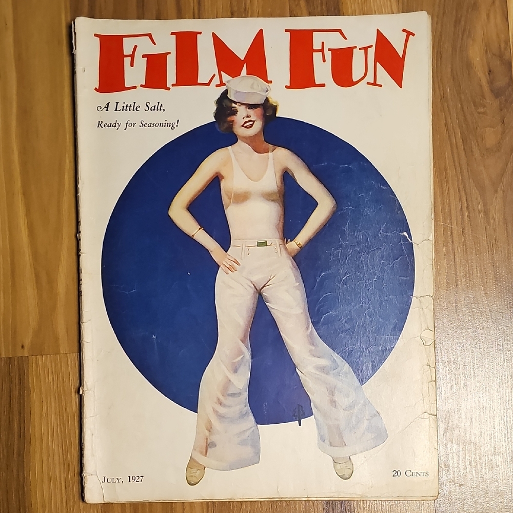 Vintage Film Fun Magazine, July 1927, Pin-Up Style Covet Art
